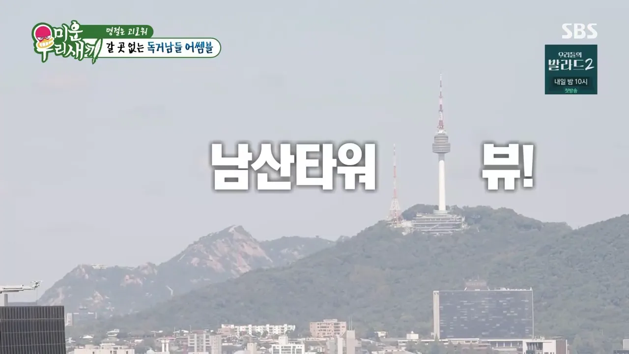 SBS 미운 우리 새끼 방송 장면 - 루프탑에서 본 남산타워